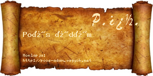 Poós Ádám névjegykártya