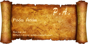 Poós Ádám névjegykártya